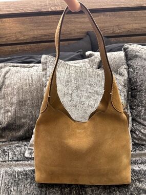 Coach Sand Brooklyn 28 Suede Shoulder Hobo Bag